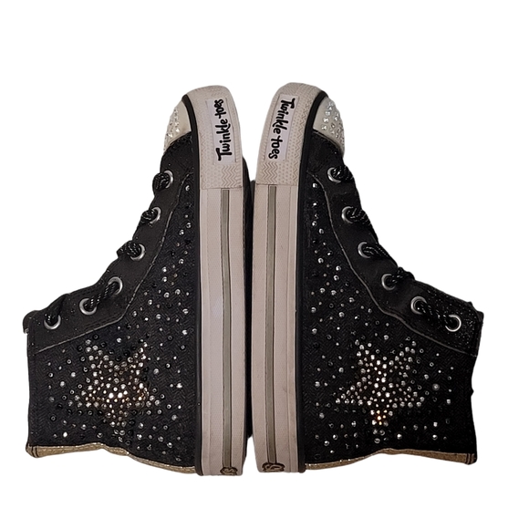 Skechers Girls Limited Edition Twinkle Toes Light Up Hi-top Zip Sneakers - Picture 8 of 13